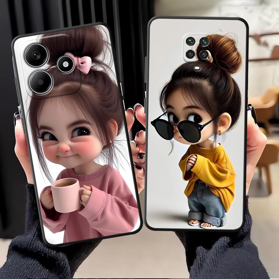 Camera Lens Protector - เคสโทรศัพท์ลายการ์ตูนสุนัขน่ารักพร้อมสายคล้อง สำหรับ Samsung A36 A16 A56